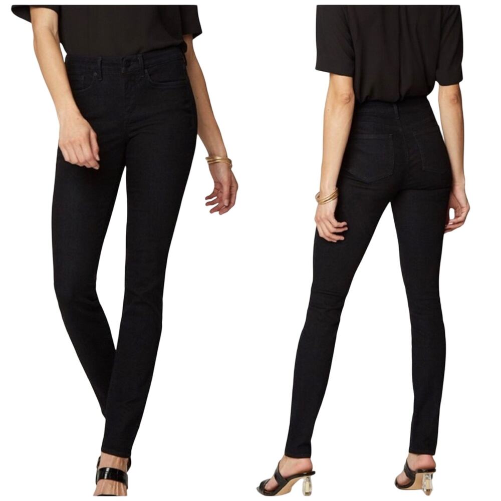 NYDJ High-Rise Skinny Jeans in Black Wash